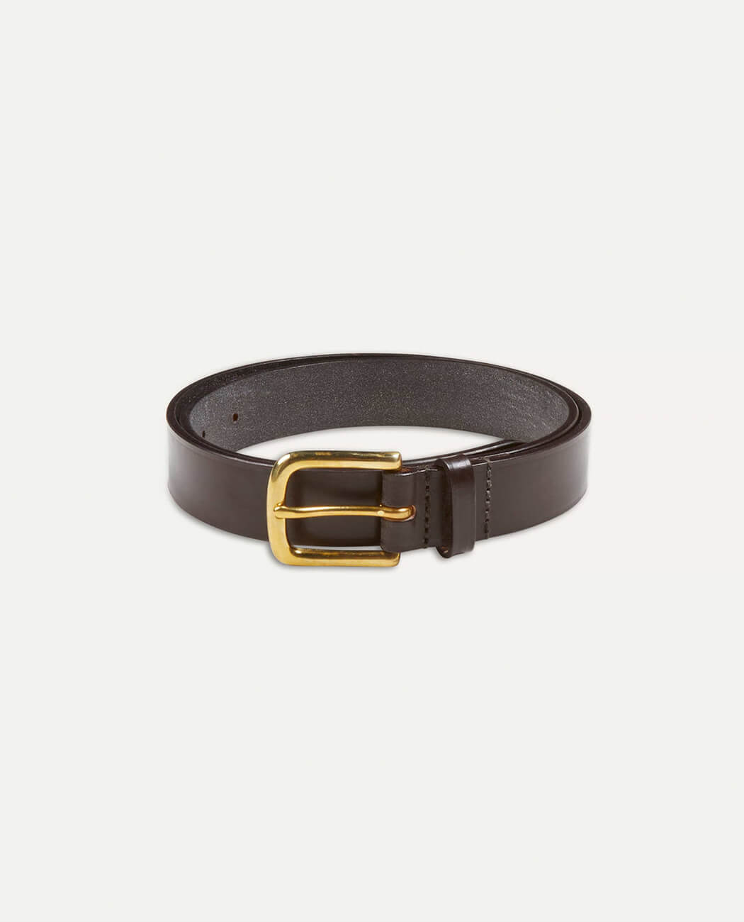Fully lined bridle leather belt gold plated